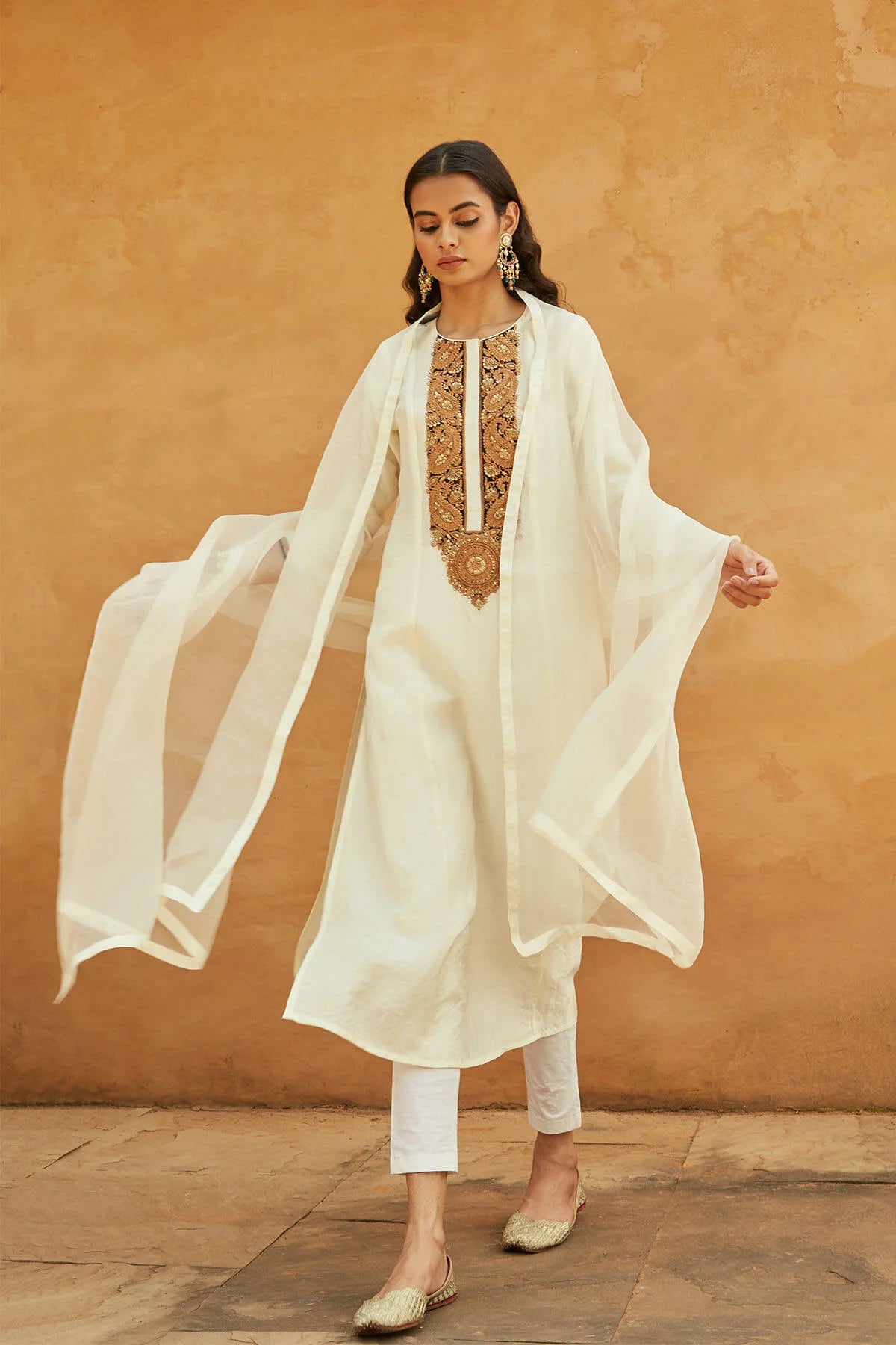 Boondi White Kurta