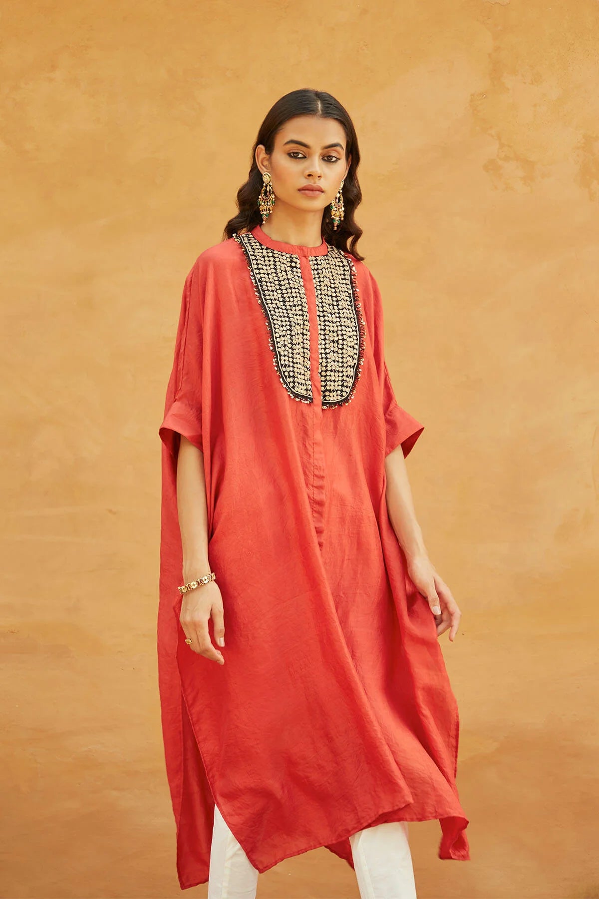 Boondi Red Kaftan Set