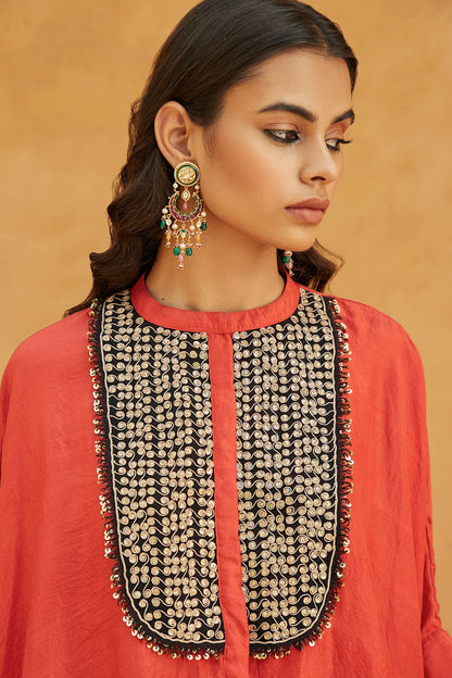 Boondi Red Kaftan Set