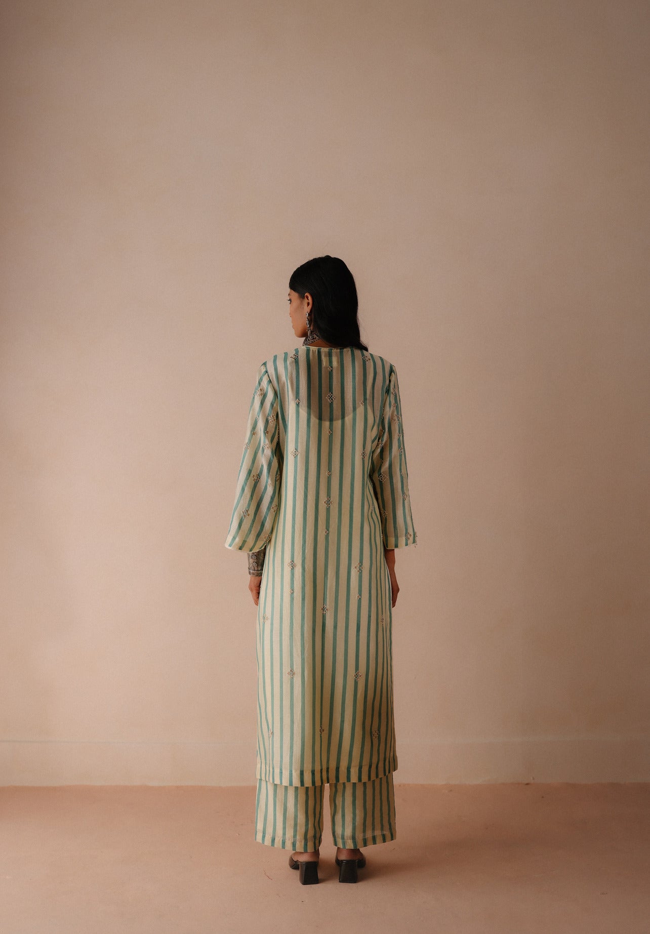 Blue Stripe Kurta Set