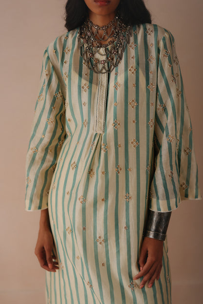 Blue Stripe Kurta Set