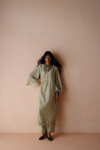 Blue Stripe Kurta Set