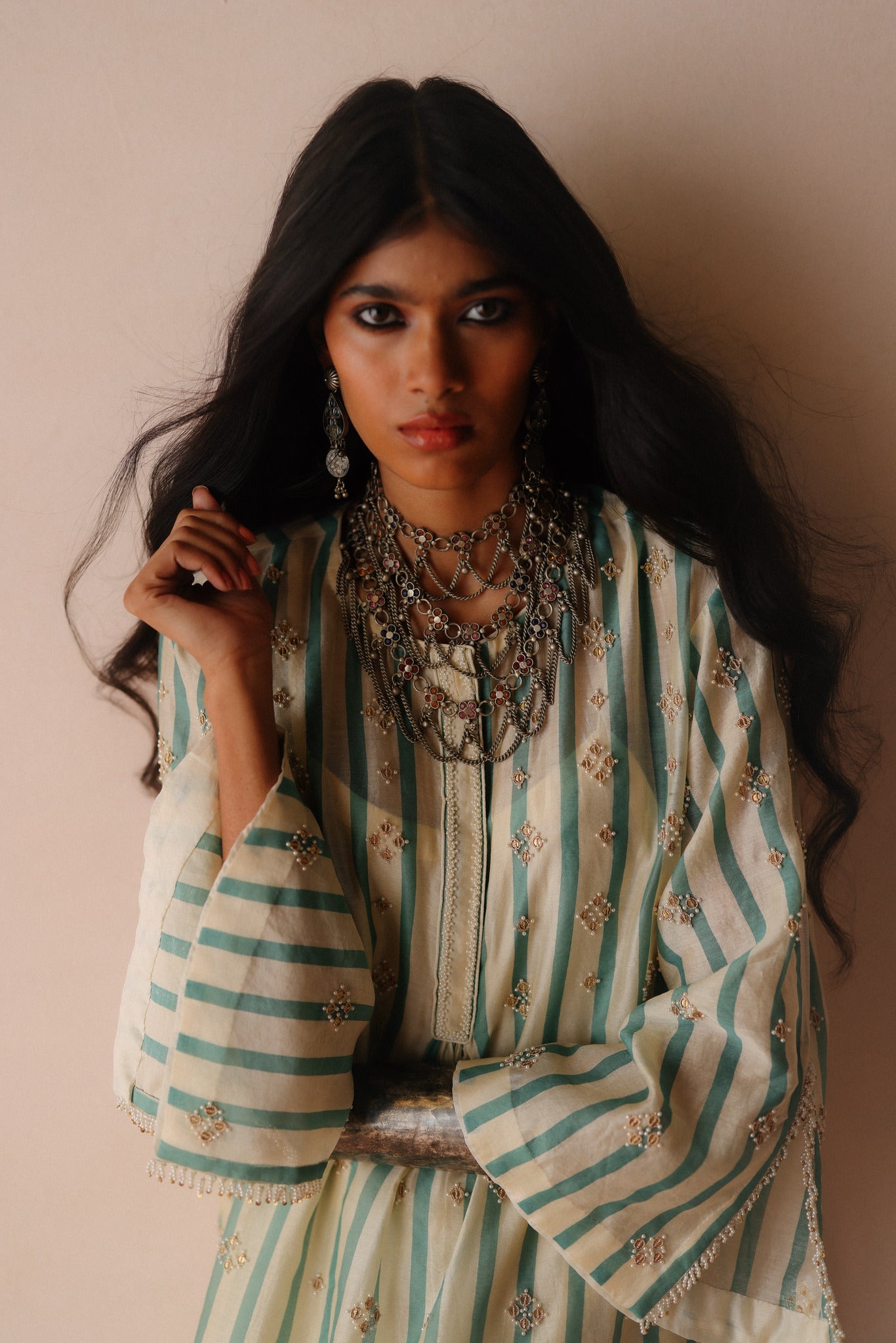 Blue Stripe Kurta Set