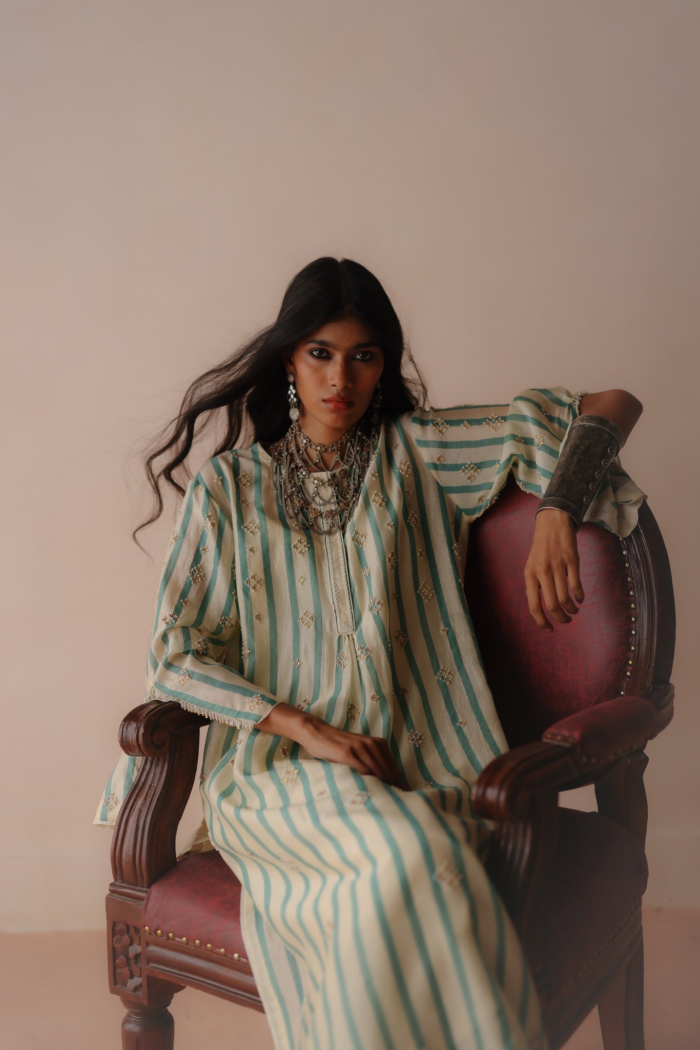 Blue Stripe Kurta Set