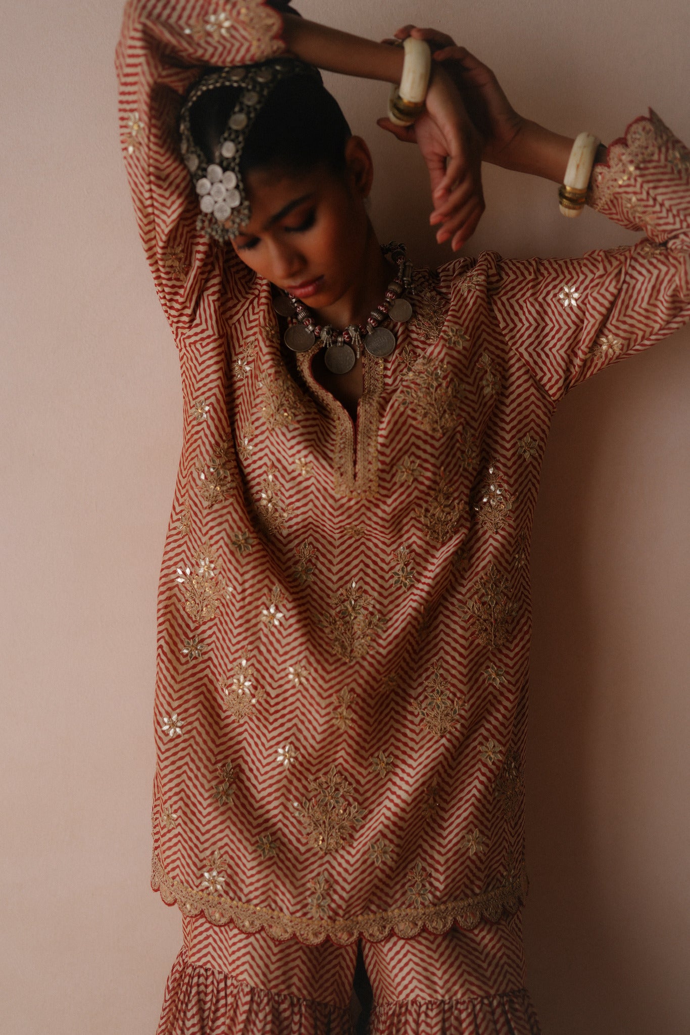 Zigzag Boondi Sharara Set