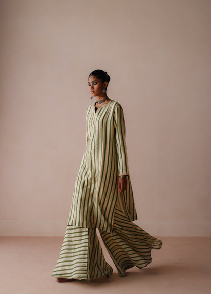 Green Stripe Sharara Set
