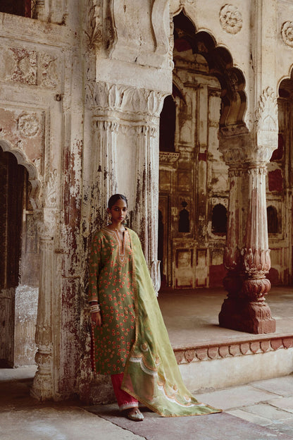 Leher Green Kurta Set