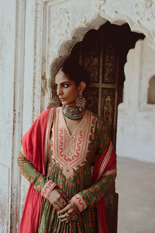 Leher Anarkali Set